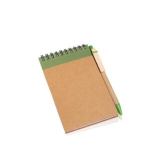 A6 kartongist märkmik, koos pastapliiatsiga / Recynote A6