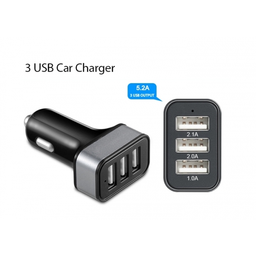 Autolaadija 3 USB-pordiga